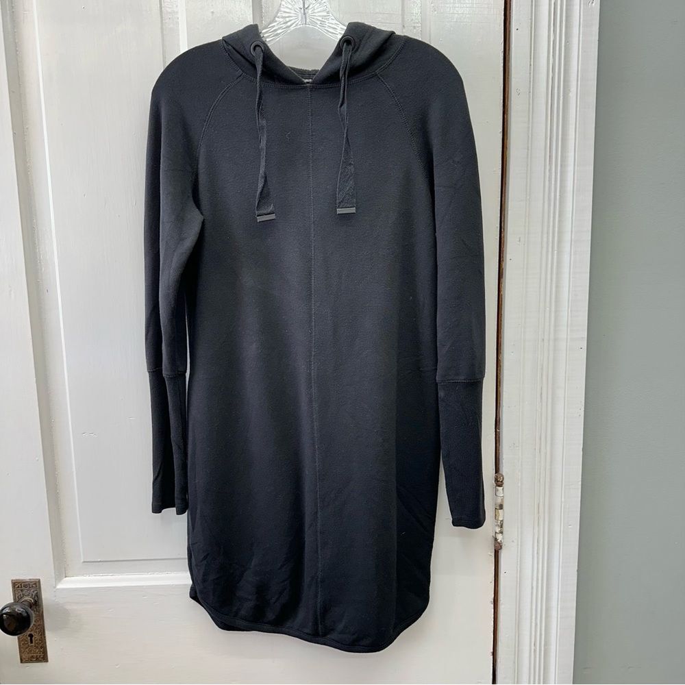 Athleta solitude hoodie sweatshirt dress‎ black women's xs. this is so comfy!